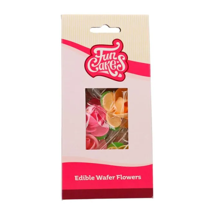 Flores de oblea Camelias de colores 4,5 cm (5) - Funcakes