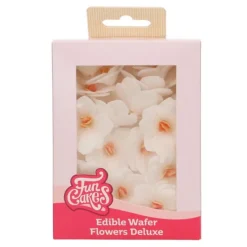 Flores de oblea hortensias blancas 4 cm (18) - Funcakes