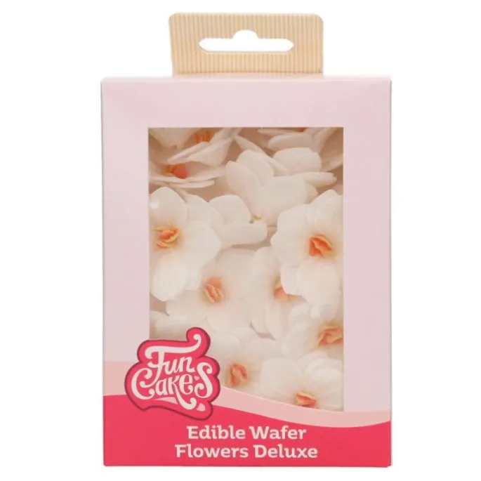 Flores de oblea hortensias blancas 4 cm (18) - Funcakes