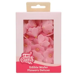 Flores de oblea hortensias rosas 4 cm (18) - Funcakes