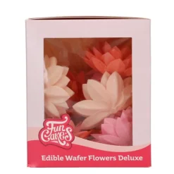 Flores de oblea lotus rojas y rosas 7 cm (10) - Funcakes