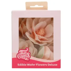 Flores de oblea magnolias blancas y rosas 6 cm (6) - Funcakes