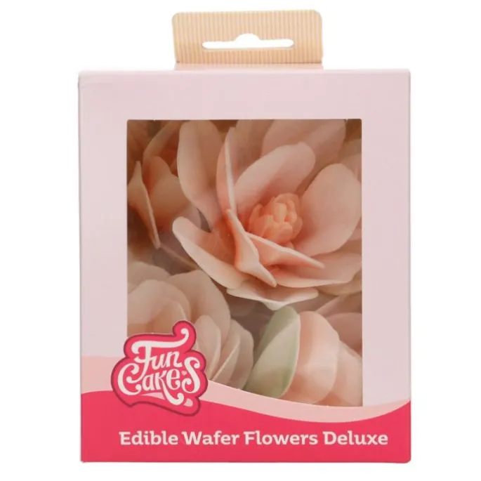 Flores de oblea magnolias blancas y rosas 6 cm (6) - Funcakes
