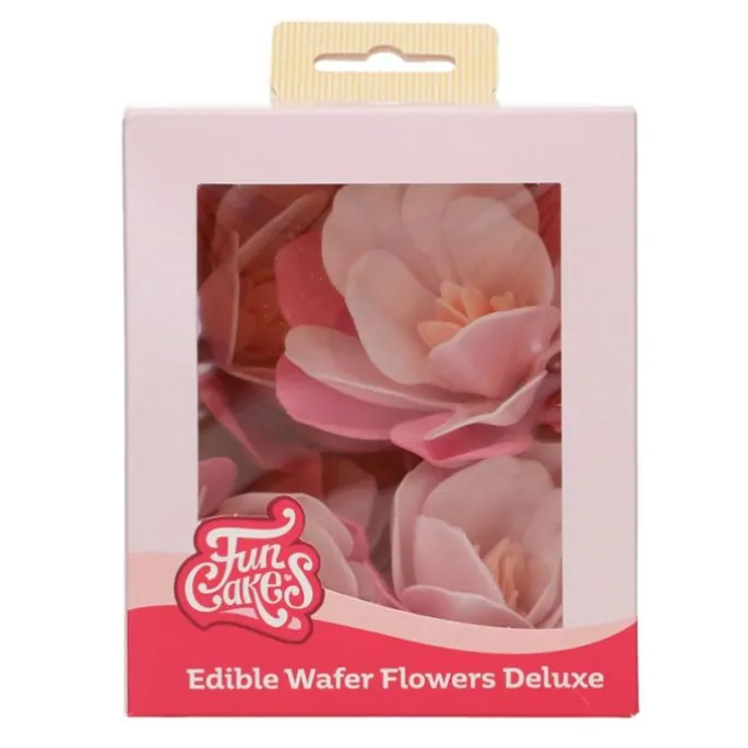 Flores de oblea magnolias rosas 6 cm (6) - Funcakes