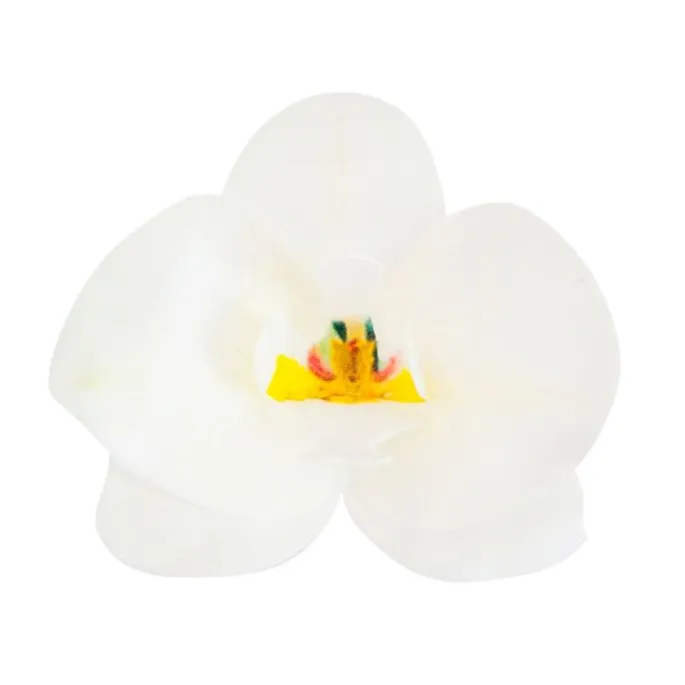 Flores de oblea orquídeas blancas 8 cm (10) - Sin gluten - Dekora