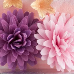 Flores de oblea pompones de colores 4,5 cm (12) - Sin gluten - Dekora