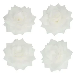 Flores de oblea rosas blancas 4 cm (15) - Funcakes