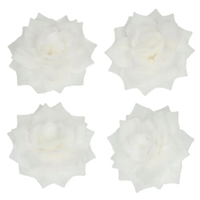 Flores de oblea rosas blancas 4 cm (15) - Funcakes
