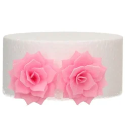 Flores de oblea rosas rosas 4 cm (15) - Funcakes