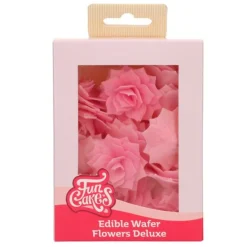 Flores de oblea rosas rosas 4 cm (15) - Funcakes