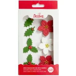 Flores de pascua y acebo de azúcar (7) - Decora