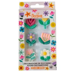 Flores de primavera de azúcar (6) - Sin gluten - Decora