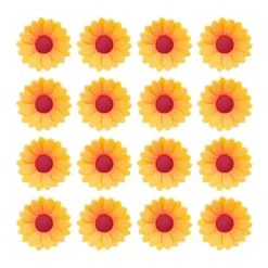 Flores margaritas amarillas de azúcar 6 cm (12) - Sin gluten - Dekora