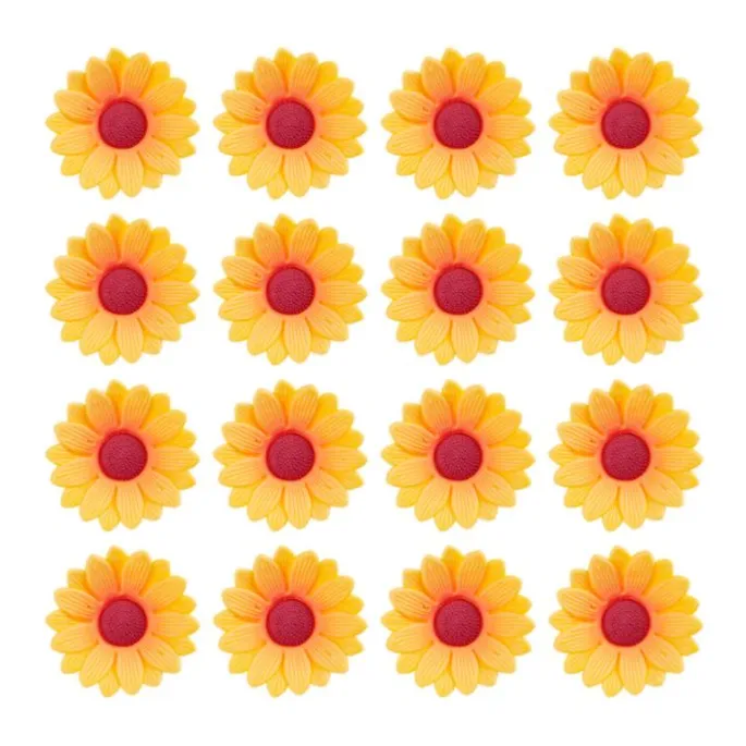 Flores margaritas amarillas de azúcar 6 cm (12) - Sin gluten - Dekora