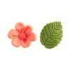 Flores rosas y hojas de azúcar (13) - Sin gluten - Dekora