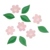 Flores rosas y hojas verdes de oblea (11) - Wilton