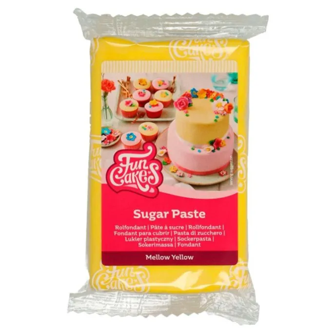 Fondant amarillo 250 g - Sin gluten - Funcakes