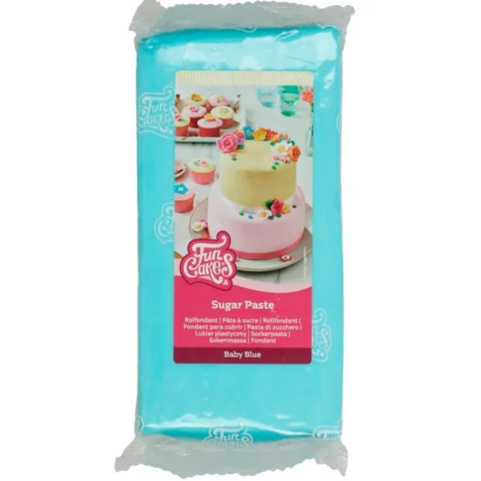 Fondant azul bebé 1 kg - Sin gluten - Funcakes