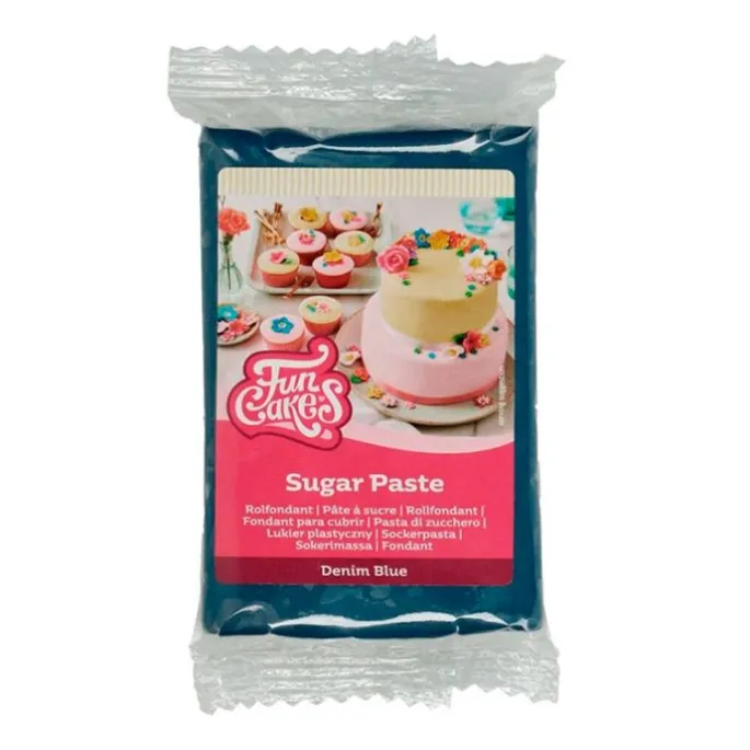 Fondant azul denim vaquero 250 g - Sin gluten - Funcakes
