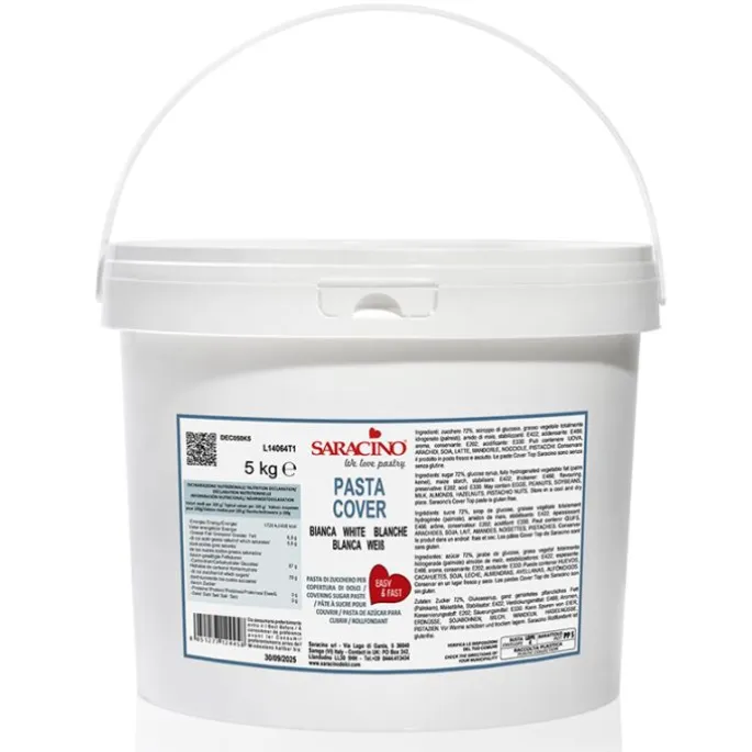 Fondant blanco Pasta Cover 5 kg - Sin gluten - Saracino