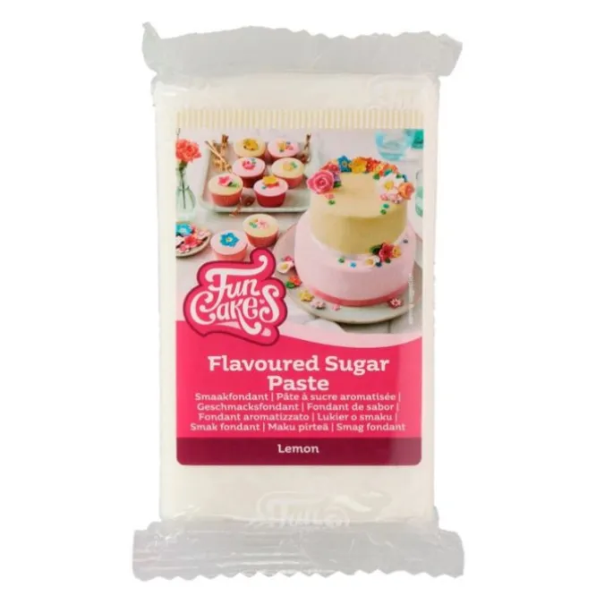 Fondant blanco sabor limón 250 g - Sin gluten - Funcakes