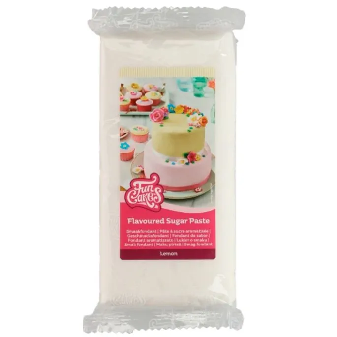 Fondant blanco sabor limón 1 kg - Sin gluten - Funcakes