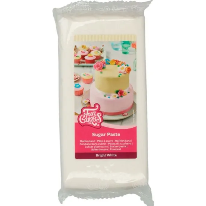 Fondant blanco sabor vainilla 1 kg - Sin gluten - Funcakes
