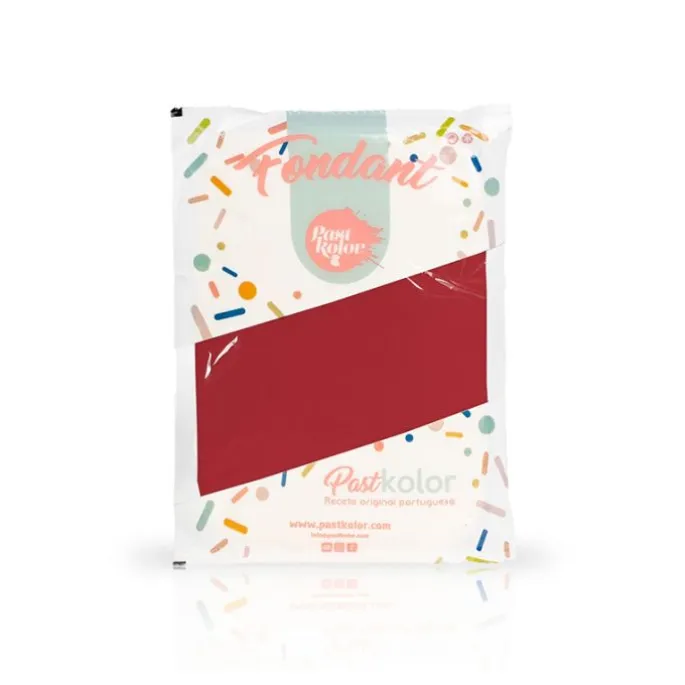 Fondant burdeos 250 g - Sin gluten - Pastkolor