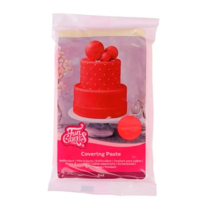 Fondant Covering Paste rojo 500 g - Funcakes