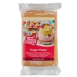 Fondant dorado con brillo 250 g - Sin gluten - Funcakes