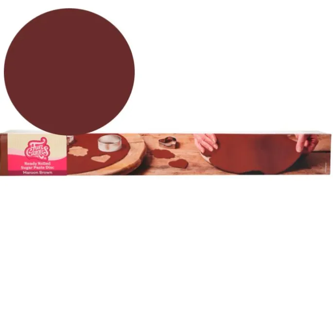 Fondant extendido listo para usar marrón granate 430 g - Sin gluten - Funcakes