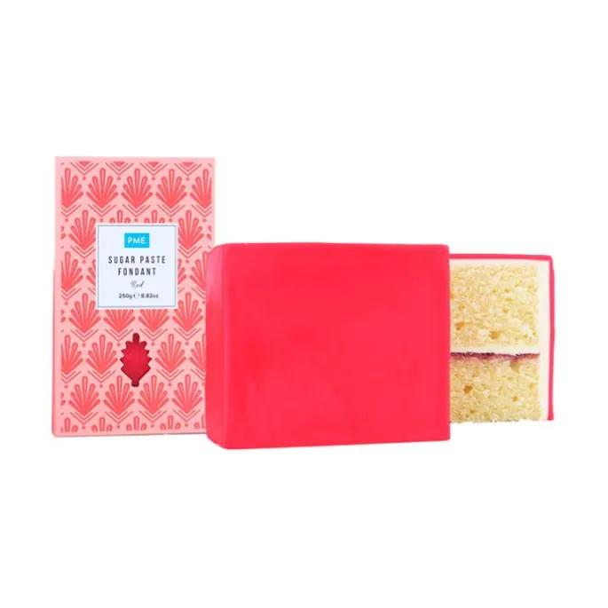 Fondant rojo 250 g - Sin gluten - PME