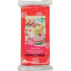 Fondant rojo 1 kg - Sin gluten - Funcakes