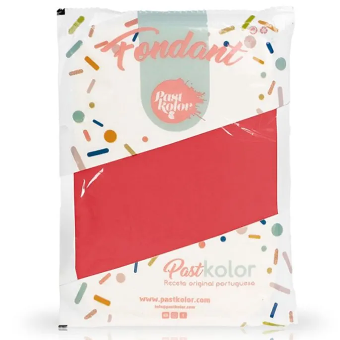 Fondant rojo 2,5 kg - Sin gluten - Pastkolor