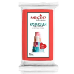 Fondant rojo Pasta Cover 1 kg - Sin gluten - Saracino