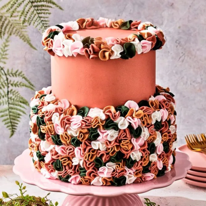 Fondant rosa con brillo 250 g - Sin gluten - Funcakes