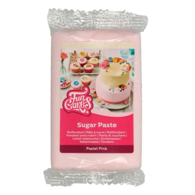 Fondant rosa pastel 250 g - Sin gluten - Funcakes