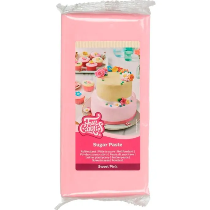 Fondant rosa suave 1 kg - Sin gluten - Funcakes