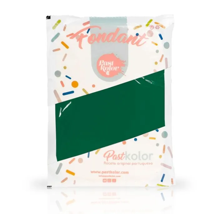 Fondant verde acebo 1 kg - Sin gluten - Pastkolor