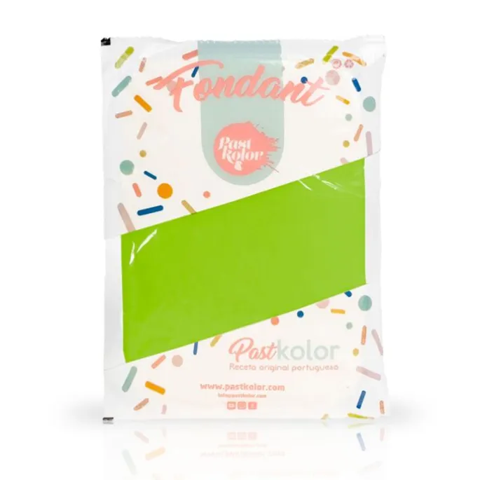 Fondant verde fluorescente 1 kg - Sin gluten - Pastkolor