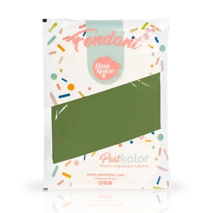 Fondant verde hoja 1 kg - Sin gluten - Pastkolor