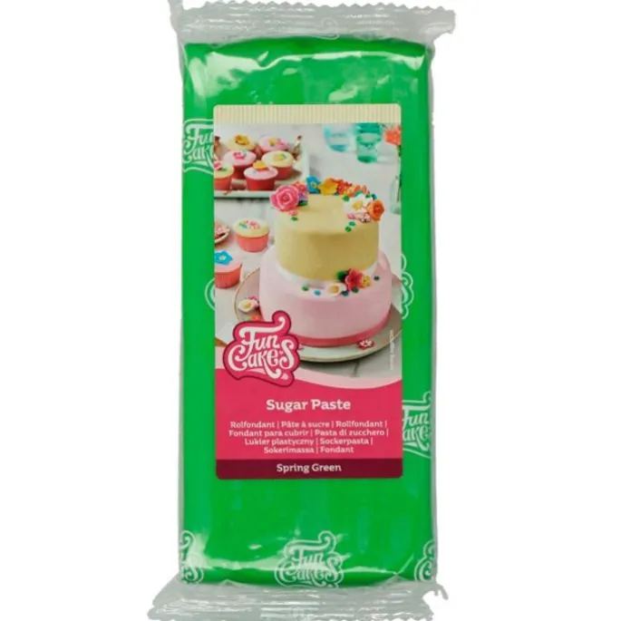Fondant verde 1 kg - Sin gluten - Funcakes