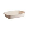 Fuente rectangular con asas crema 24 x 19 x 5,5 cm - Cerámica - Emile Henry