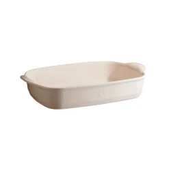 Fuente rectangular con asas crema 24 x 19 x 5,5 cm - Cerámica - Emile Henry