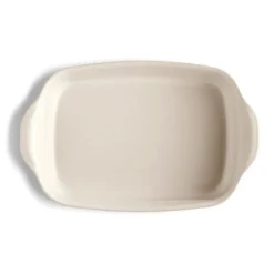 Fuente rectangular con asas crema 24 x 19 x 5,5 cm - Cerámica - Emile Henry