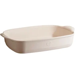 Fuente rectangular con asas crema 36 x 27 x 7 cm - Cerámica - Emile Henry