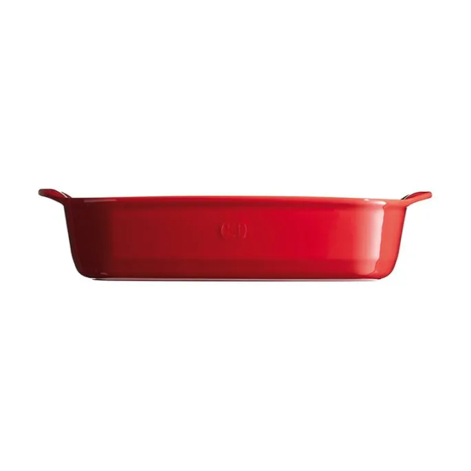 Fuente rectangular con asas roja 17,5 x 14 x 5 cm - Cerámica - Emile Henry