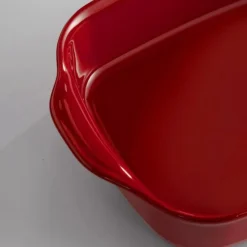 Fuente rectangular con asas roja 24 x 19 x 5,5 cm - Cerámica - Emile Henry