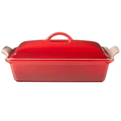 Fuente rectangular con tapa 30 cm Cereza - Cerámica de gres - Le Creuset