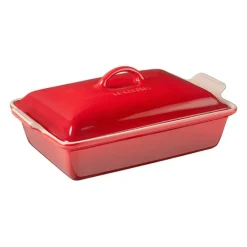 Fuente rectangular con tapa 30 cm Cereza - Cerámica de gres - Le Creuset